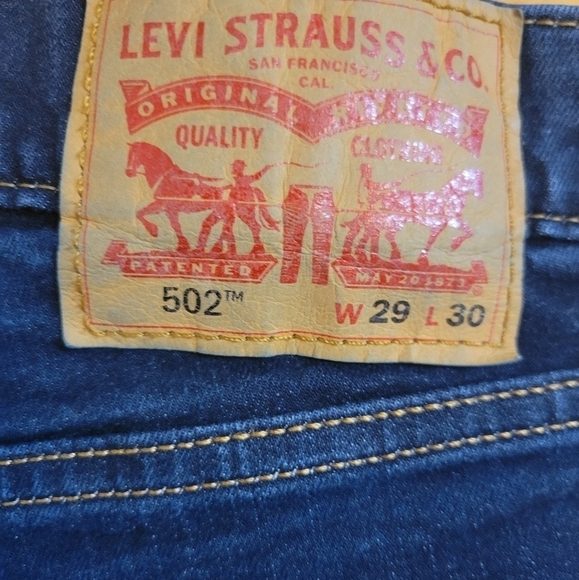 Levi's 502 Taper Leg Dark Wash Denim Jeans Size 29 x 30 - Picture 4 of 4
